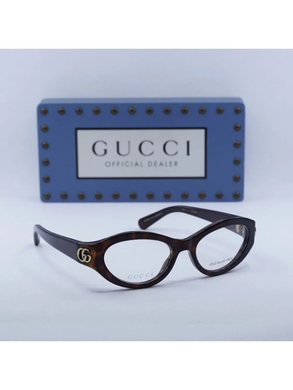 Gucci GG1405O 002 Eyeglasses Havana 51mm Cat Eye Frame